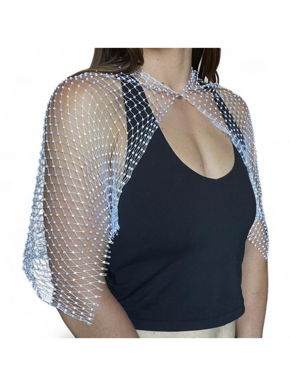 Rhinestone Mesh Fabric